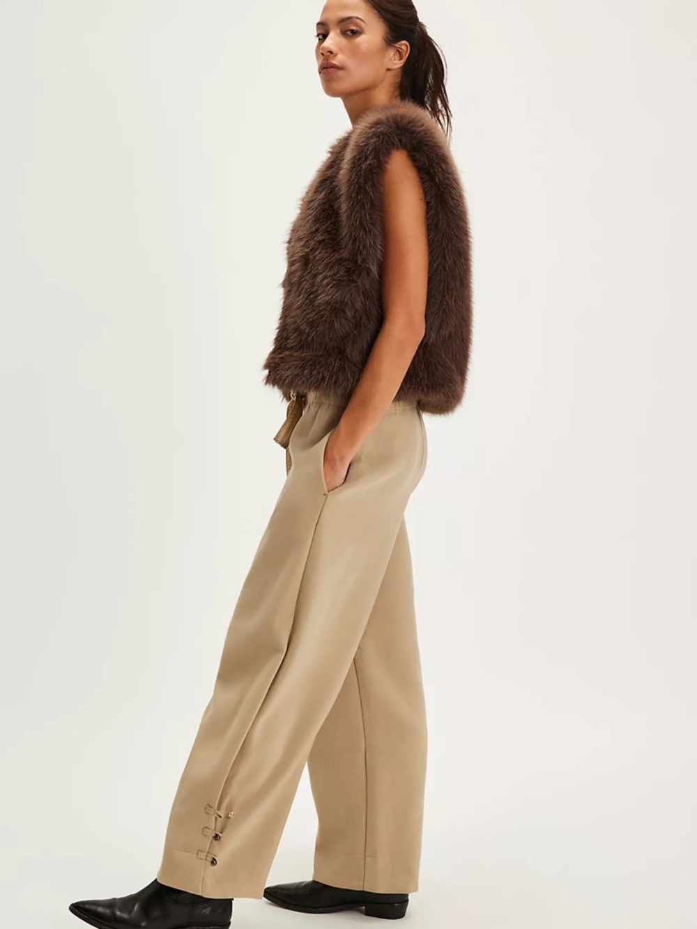 Free People Big Band Sweatpants Trousers Size M NWT Barrel Cut - Picture 3 of 8
